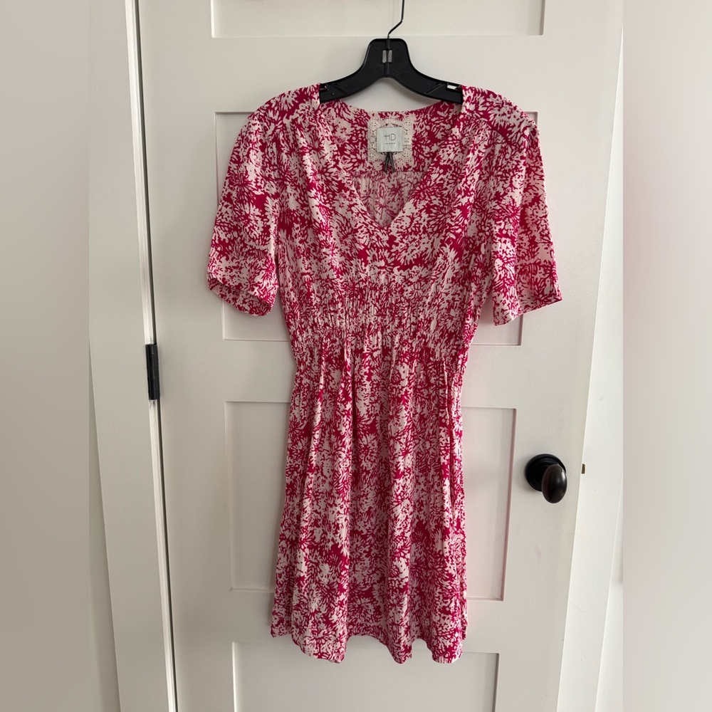 Anthropologie HD in Paris Pink and White Dress